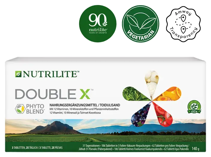 Freigestellte NUTRILITE DOUBLE X Verpackung
