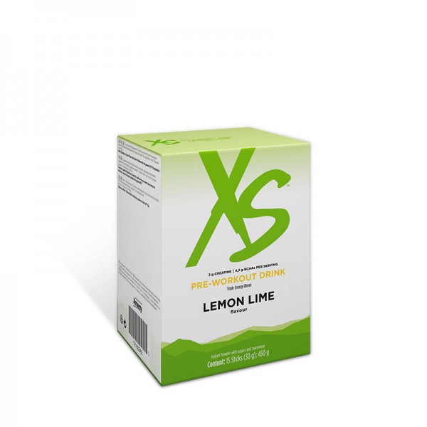 Pre-Workout Drink mit Zitronen-Limettengeschmack XS™ - 1 Packung m. 15 Beutel à 30 g / 450 g - Amway